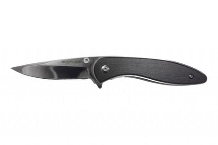 Sarge Knives Black Brushed Swift Assist Folding Knife - 3.25" 440 Stainless