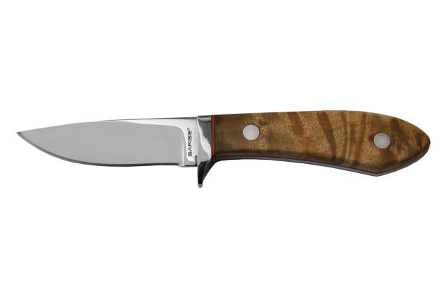 Sarge Knives TK Bird Fixed Blade Knife 2.5" Drop Point Maple Burl