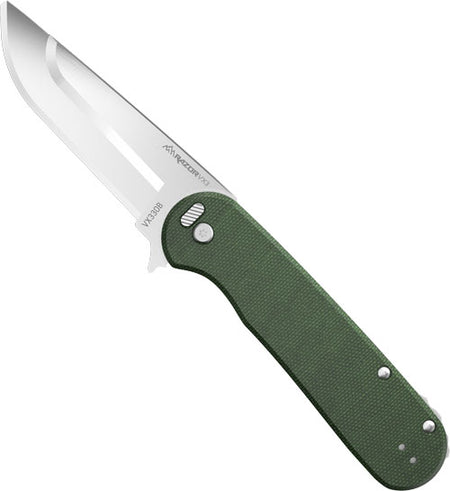 Outdoor Edge Razor VX3 3" Folding Knife Green Micarta Stainless with Ball Bearings