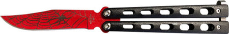 Bear & Son Butterfly Knife 3-Inch Widow Series Red and Black