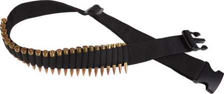 Bulldog Adjustable Rifle Ammo Belt Holds 24 Cartridges - Black