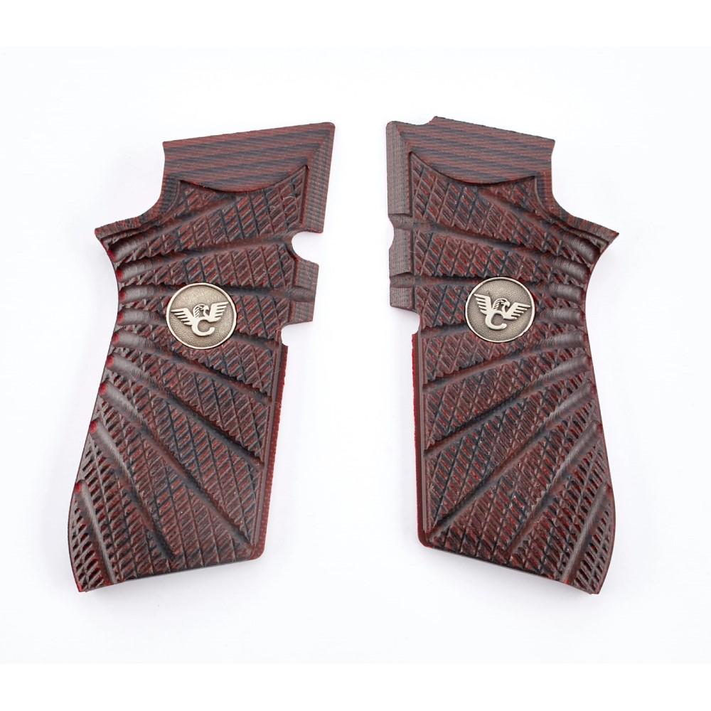 Wilson Combat EDC X9 Handgun Grips Aggressive Starburst G-10 Black Cherry