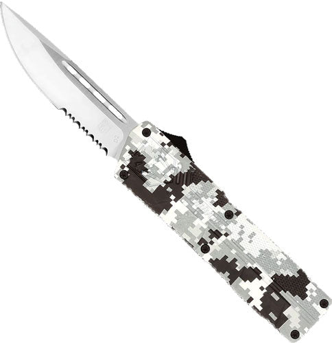 CobraTec Lightweight OTF Winter Digi Camo 3.25" Drop Point Serrated Knife