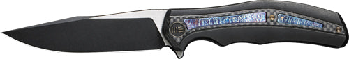 WE Knife Zonda Folding Knife 4.05" Black Titanium Handle Black Stonewash Blade