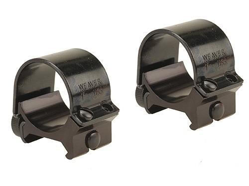 Weaver Detachable Top Mount Aluminum Scope Rings 1" Low Gloss Black