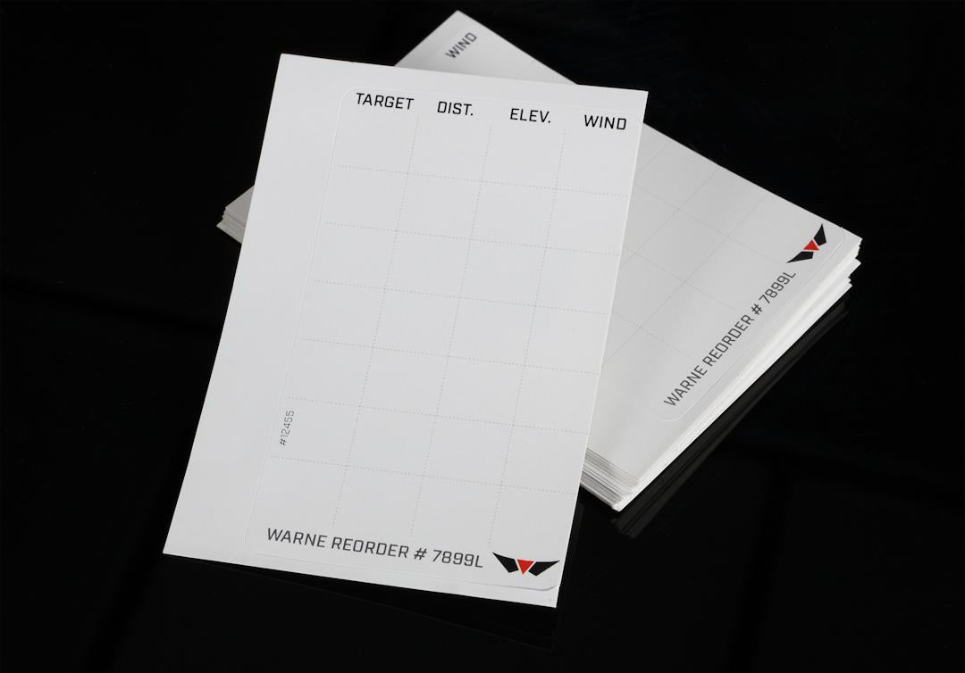 Warne Data Card Label Refills for Skyline Precision Mount - 50-Pack