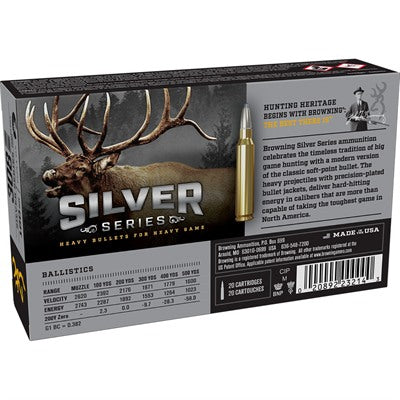 Browning B192603081 Silver Plated Soft Point 180 Grain .308 Win / 7.62x51mm 2743 ft lbs