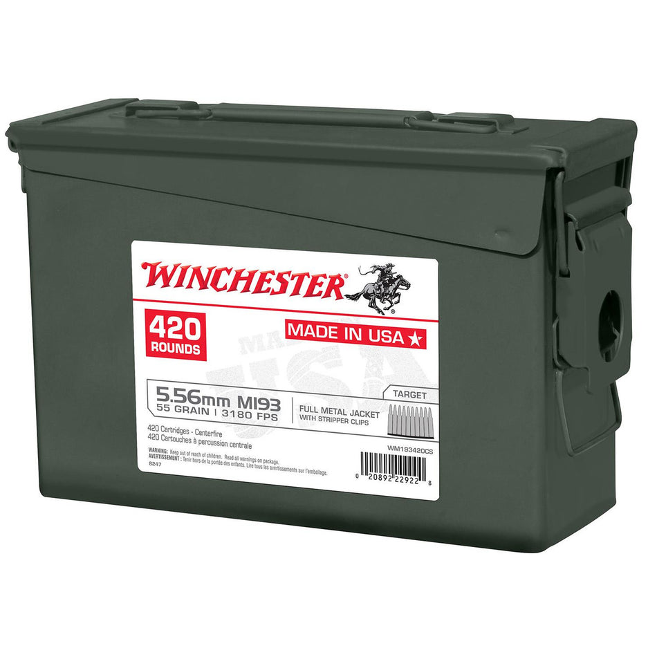 WINCHESTER LC M193 AMO 5.56 NATO 55GR FMJ 420RD AMMO CAN