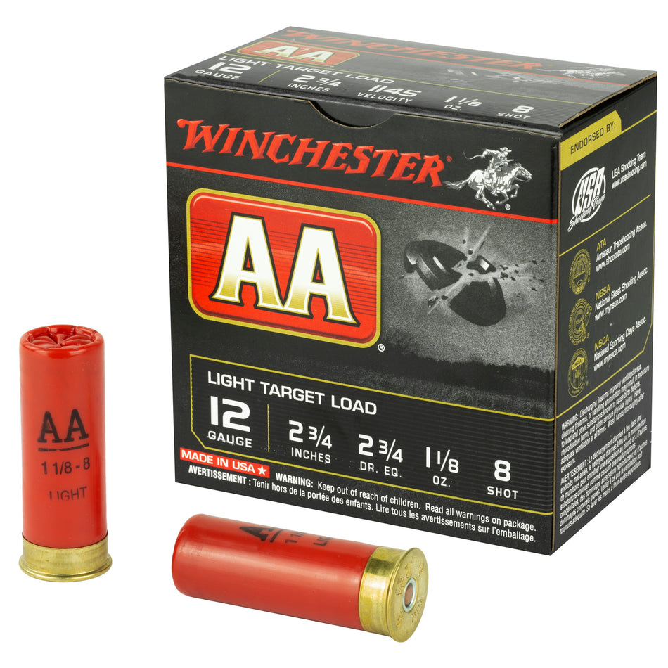 Winchester AA Target Light Target 12 Gauge 2.75 in / 2.75 in #8 1-1/8 oz