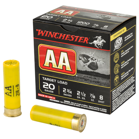 Winchester AA Target Load 20 Gauge (20 ga.) 2.75 in. 7/8 oz. 8 Shot 25 rd.