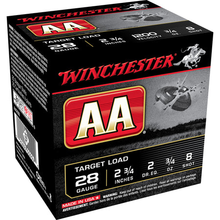 Winchester AA288 AA Target 28 Gauge 2.75" 3/4oz 8 Shot 1200 fps
