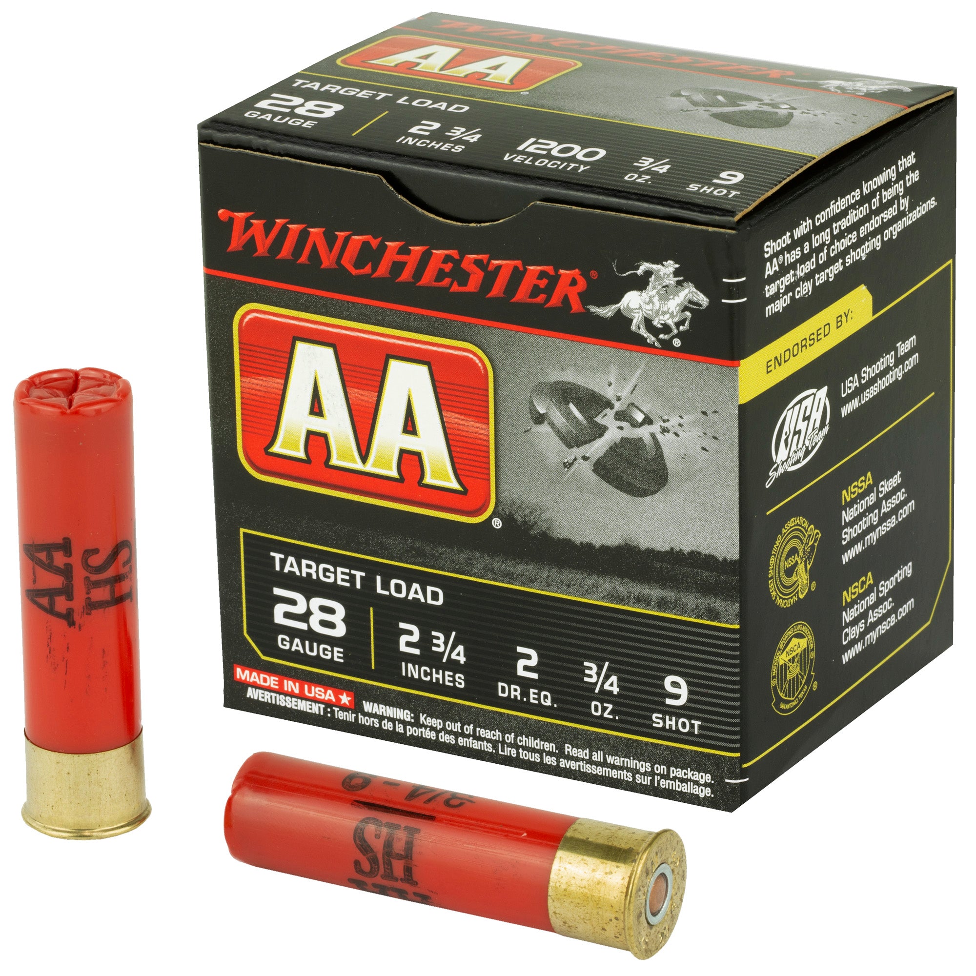 Winchester AA289 AA Target 28 Gauge 2.75" 3/4oz 9 Shot 1200 fps