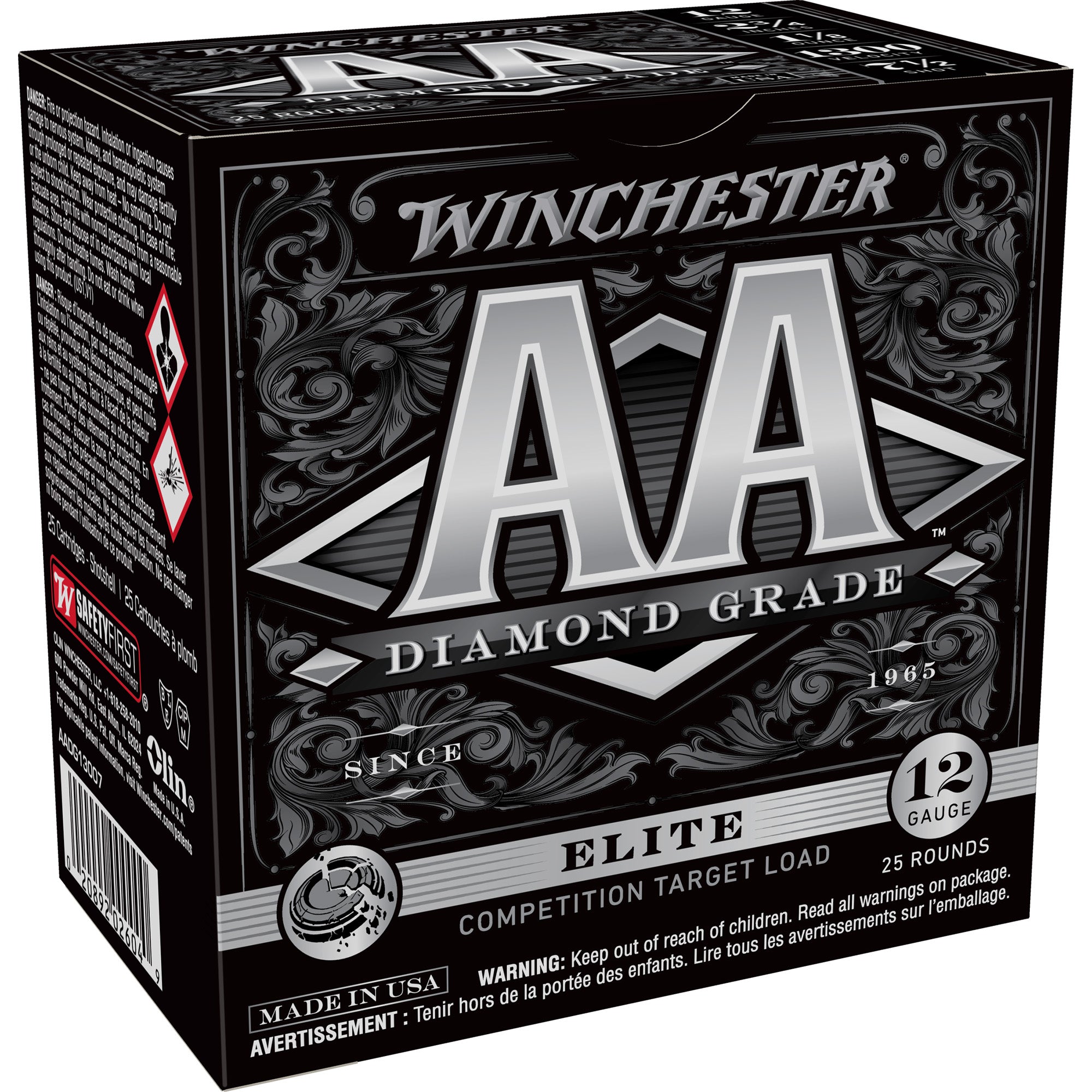 Winchester AADG13007 AA Diamond Grade 12 Gauge 2.75" 1-1/8oz 7.5 Shot 1300 fps