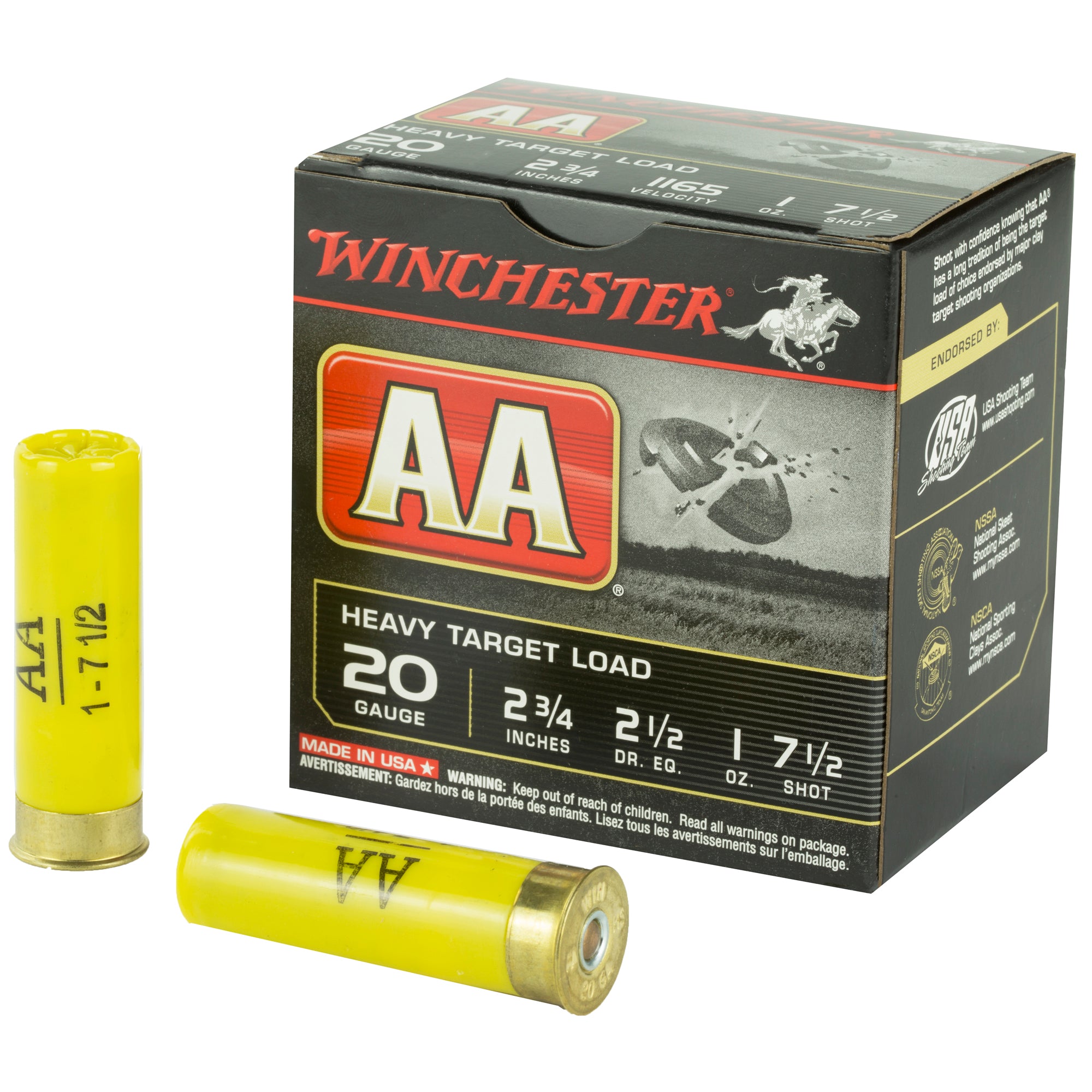 Winchester AA Heavy Target Load 20 Gauge (20 ga.) 2.75 in. 1 oz. 7.5 Shot 25 rd.