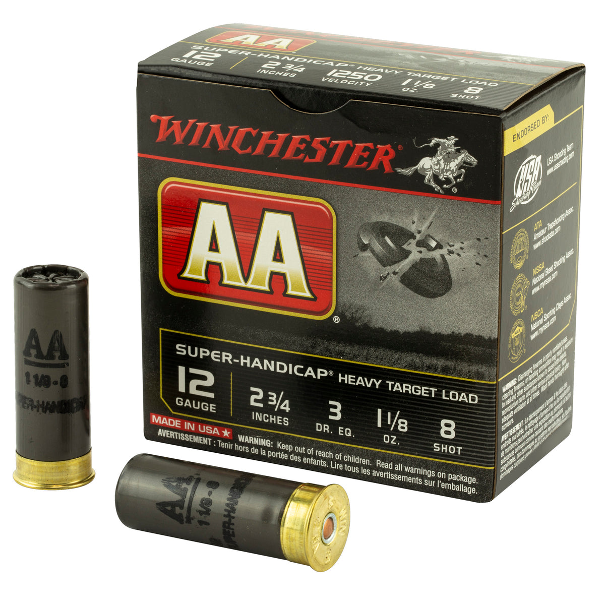 Winchester AA Super Handicap Heavy Target 12 Gauge 2.75 in / 2.75 in #8 1-1/8 oz