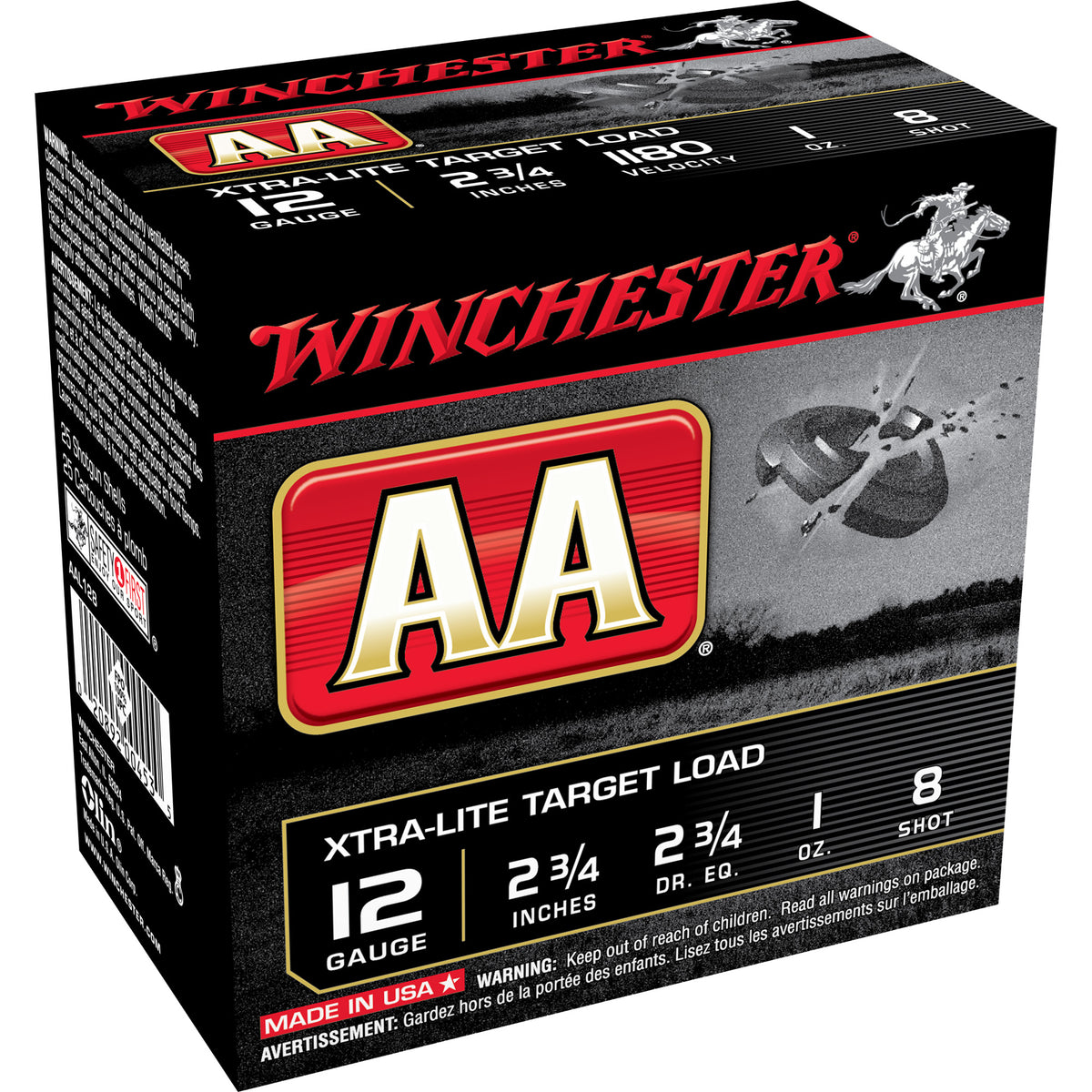 Winchester AAL128 AA Xtra-Lite 12 Gauge 2.75" 1oz 8 Shot 1180 fps