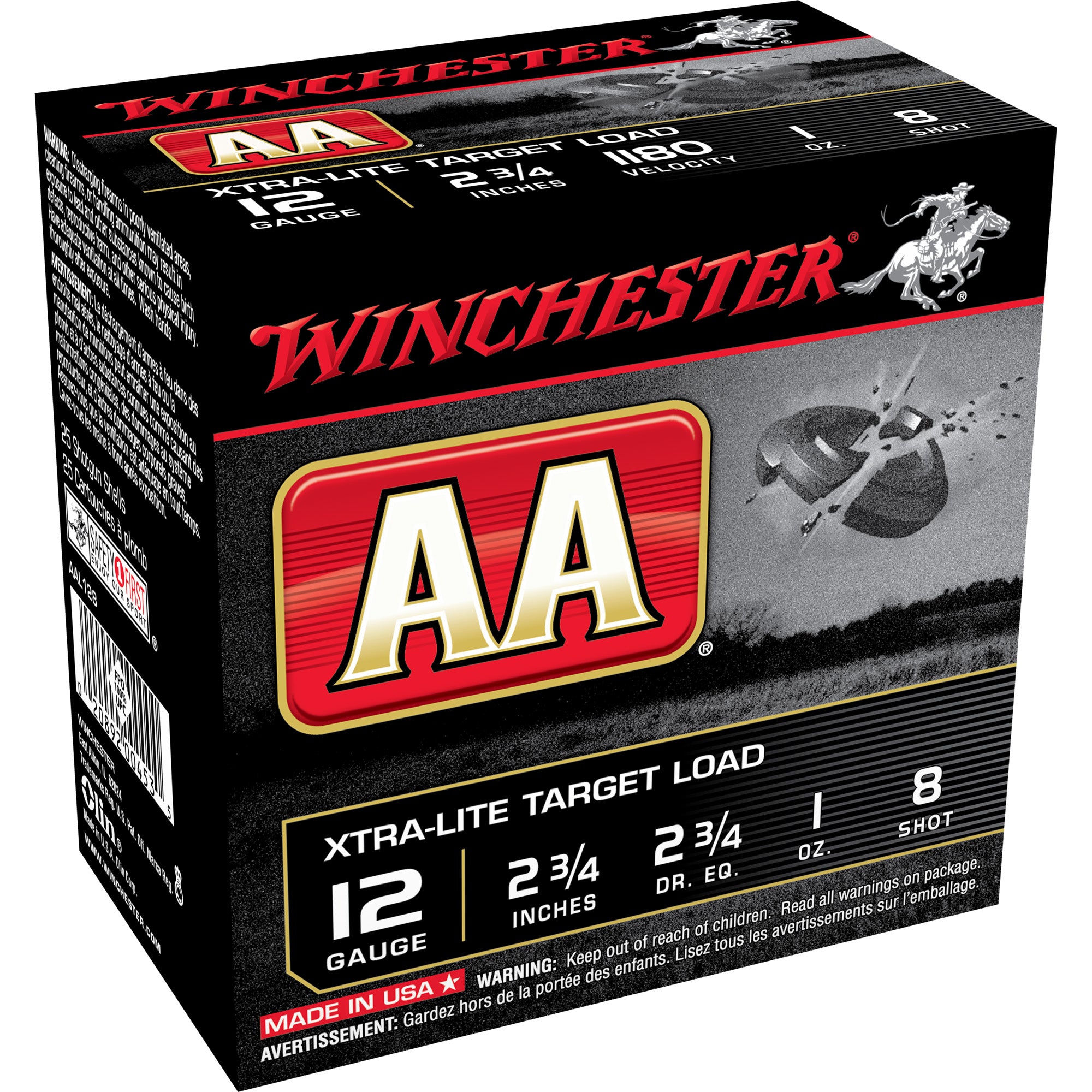 Winchester AAL128 AA Xtra-Lite 12 Gauge 2.75" 1oz 8 Shot 1180 fps