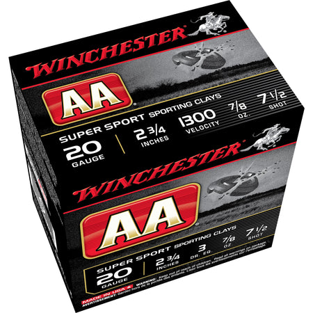Winchester AA Supersport Sporting Clay 20 Gauge 2.75 in / 2.75 in #7.5 7/8 oz