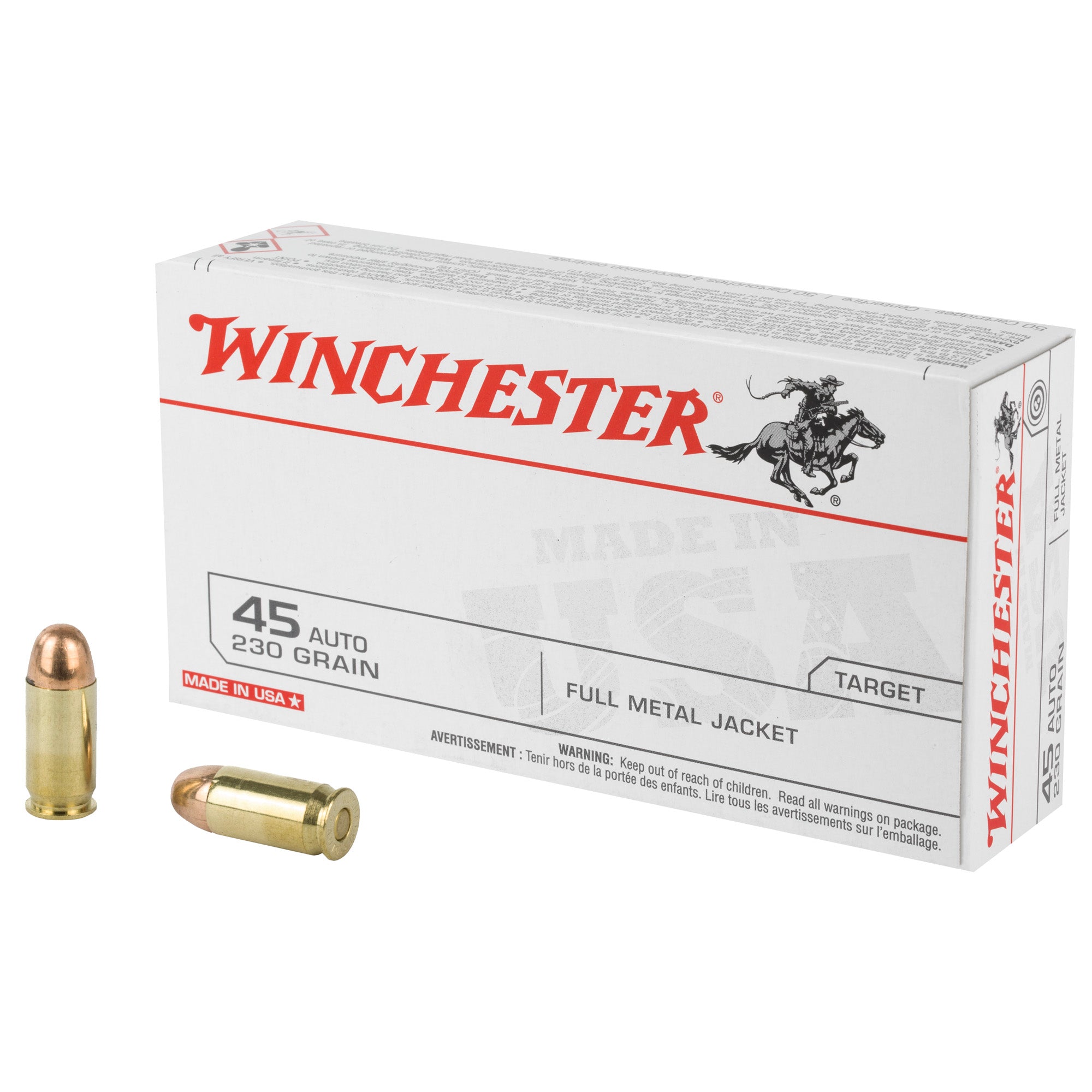 Winchester Q4170 USA Full Metal Jacket FMJ 230 Grain .45 ACP/Auto