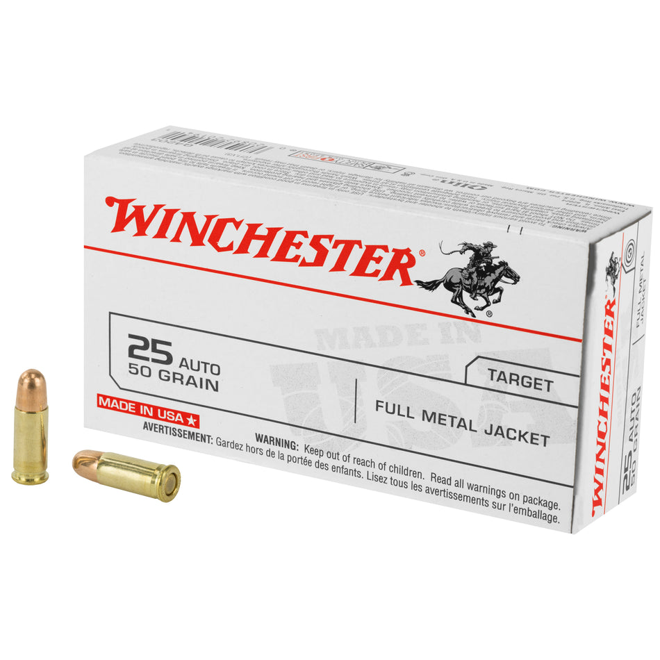 Winchester Q4203 USA Full Metal Jacket FMJ 50 Grain .25 ACP