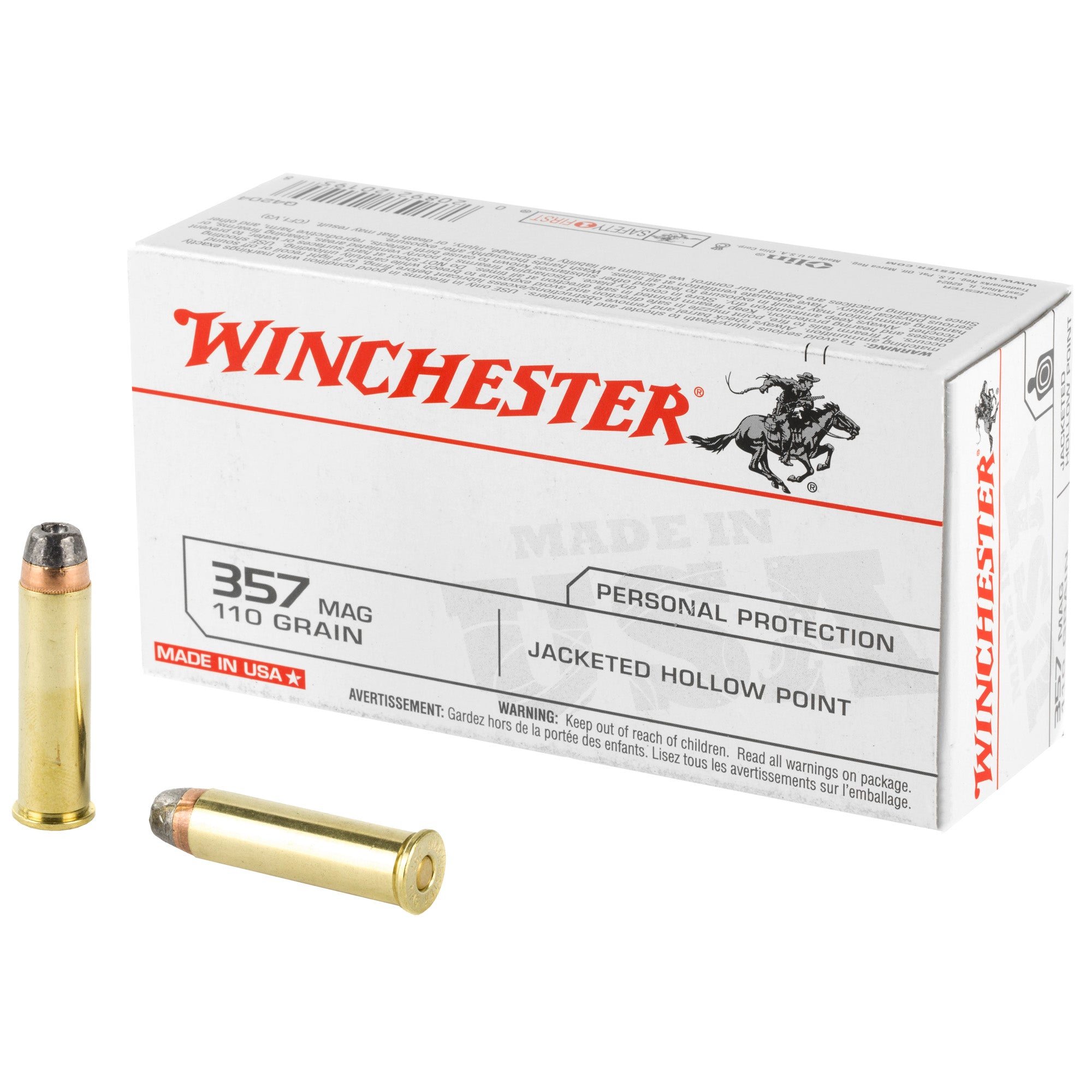 Winchester Q4204 USA Jacketed Hollow Point JHP 110 Grain .357 Magnum