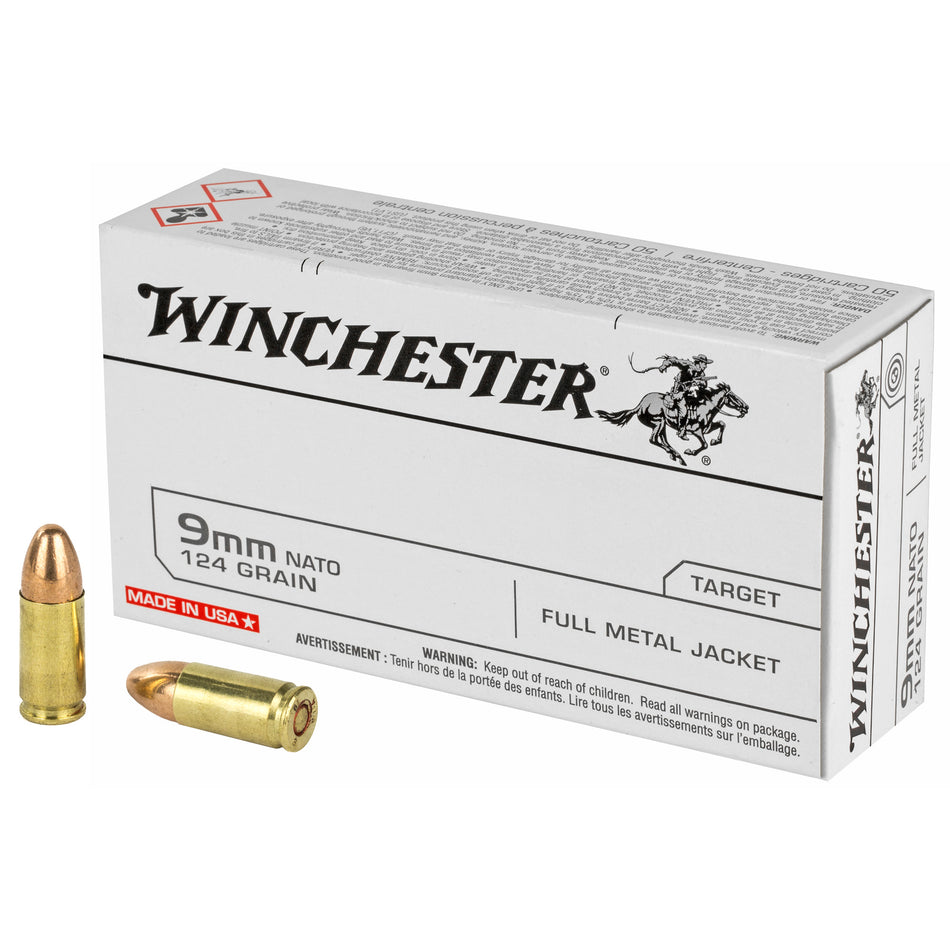 Winchester USA Nato 9mm Luger / Parabellum 124 gr FMJ ammo