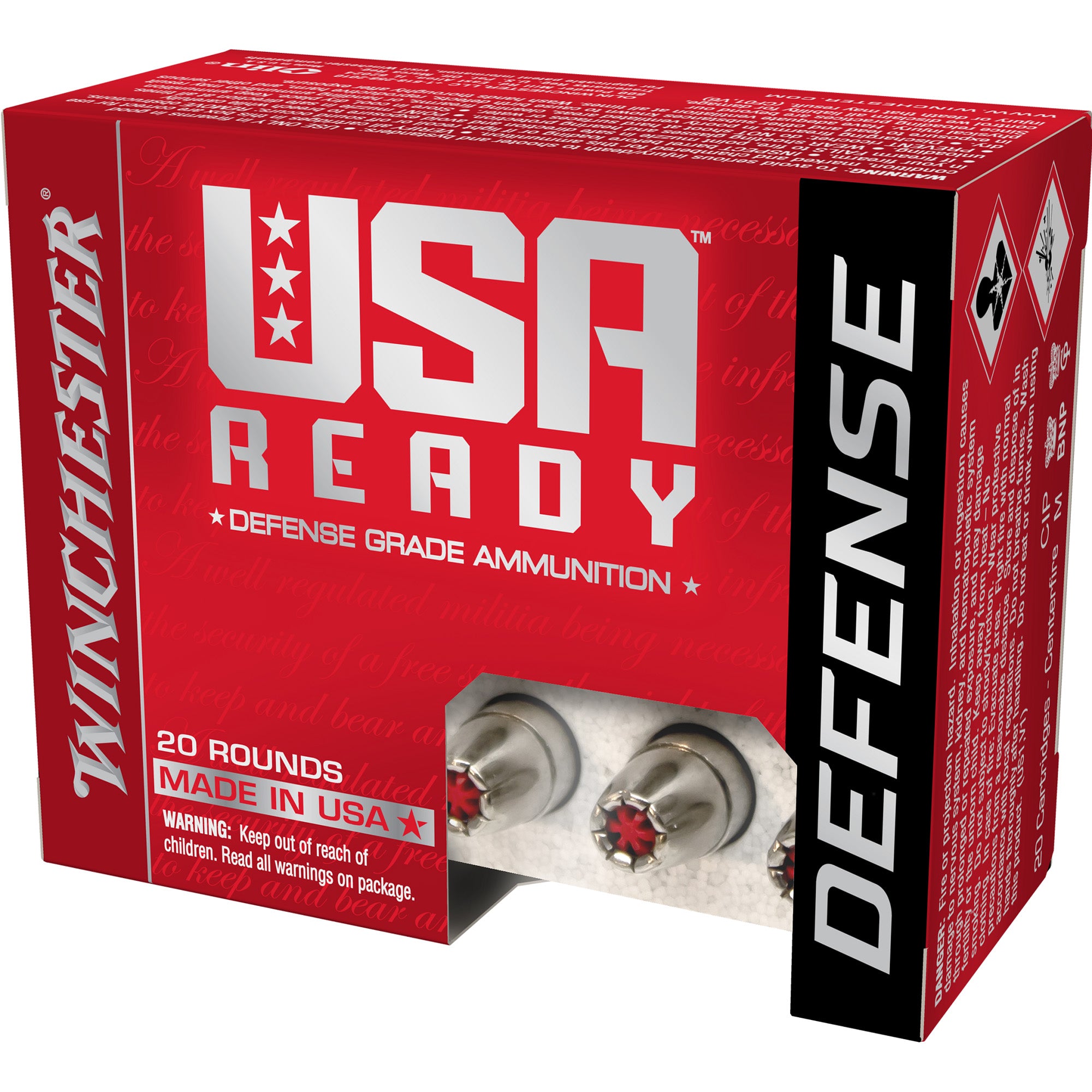 WINCHESTER USA READY AMO 10MM 180GR FMJ FN
