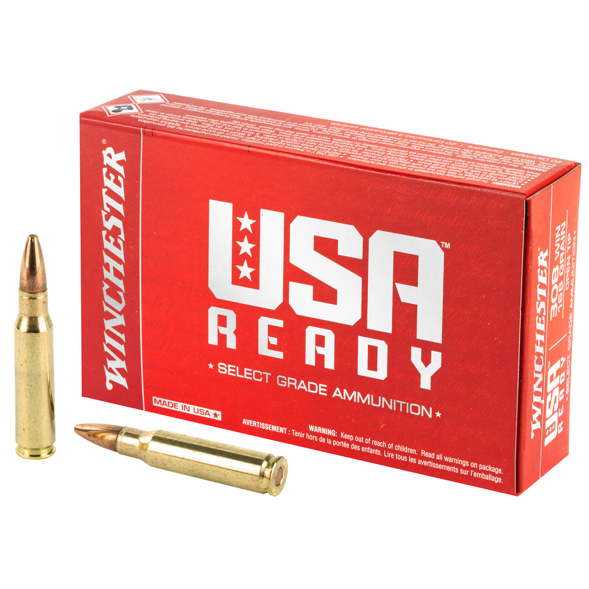 Winchester RED308 USA Ready Ready Open Tip Range  168 Grain .308 Win / 7.62x51mm