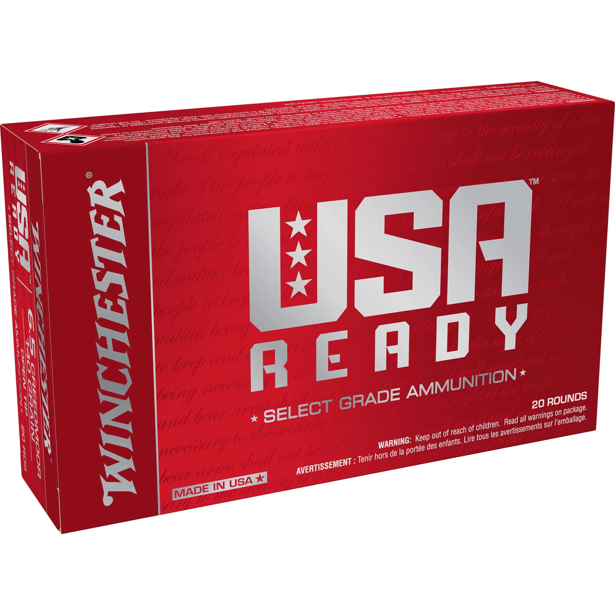 WINCHESTER USA READY AMO 6.5 CREEDMOOR 140GR FMJ OT