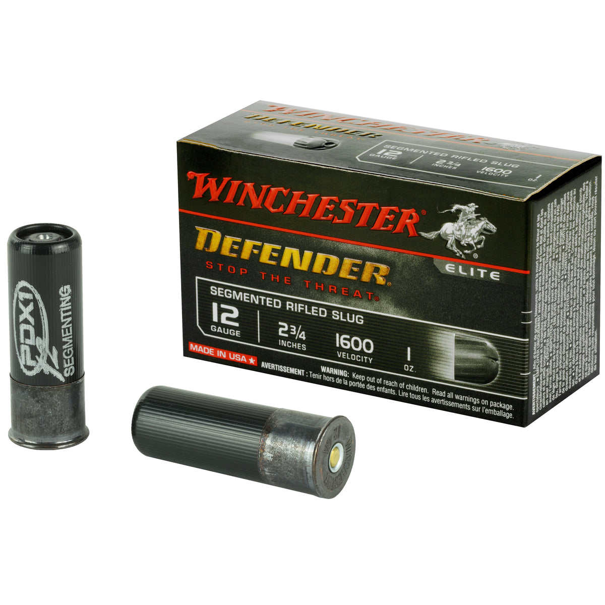 Winchester PDX1 Defender Personal Defense Segmenting Slug 12 Gauge 2.75 in / 2.75 in Slug 1 oz