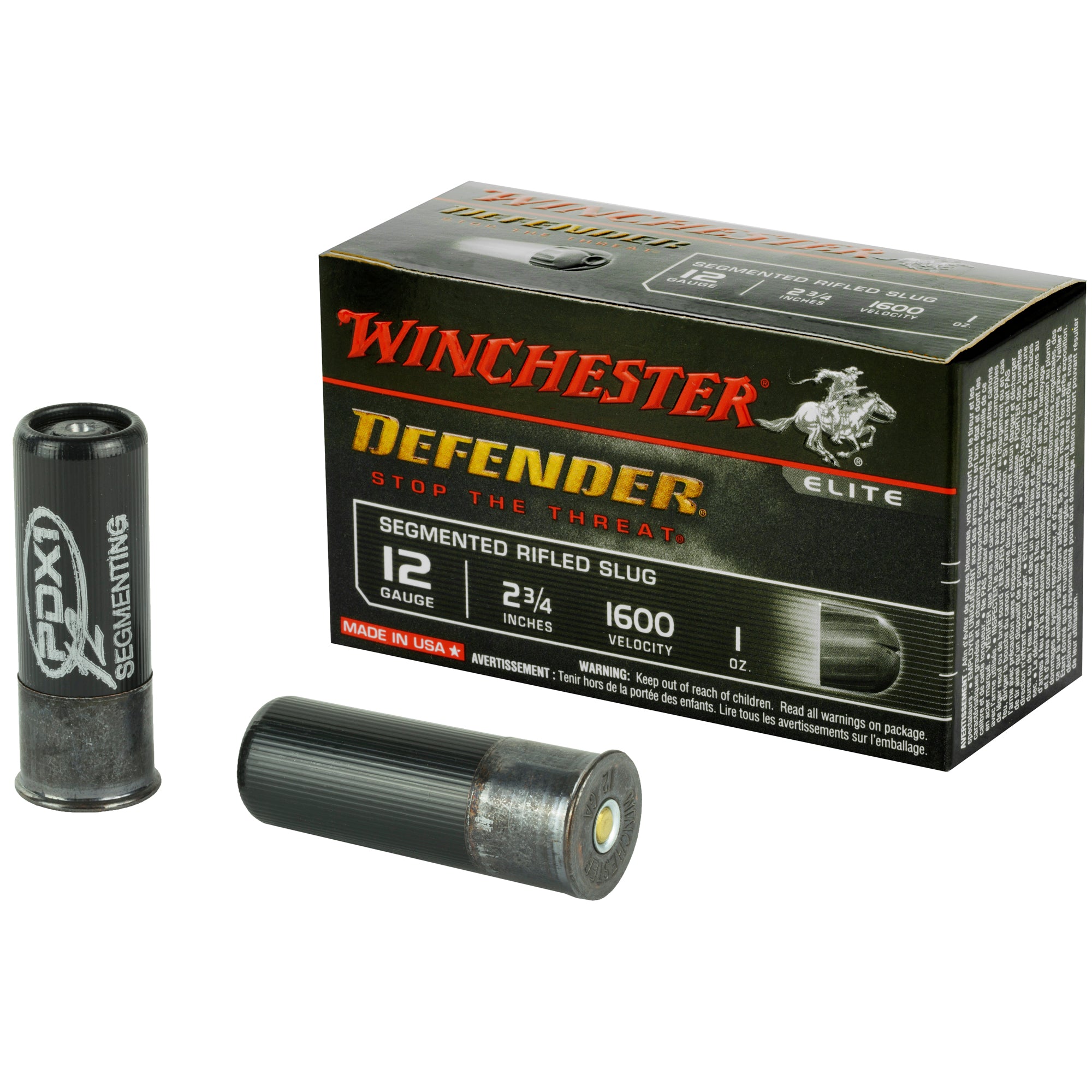 Winchester PDX1 Defender Personal Defense Segmenting Slug 12 Gauge 2.75 in / 2.75 in Slug 1 oz