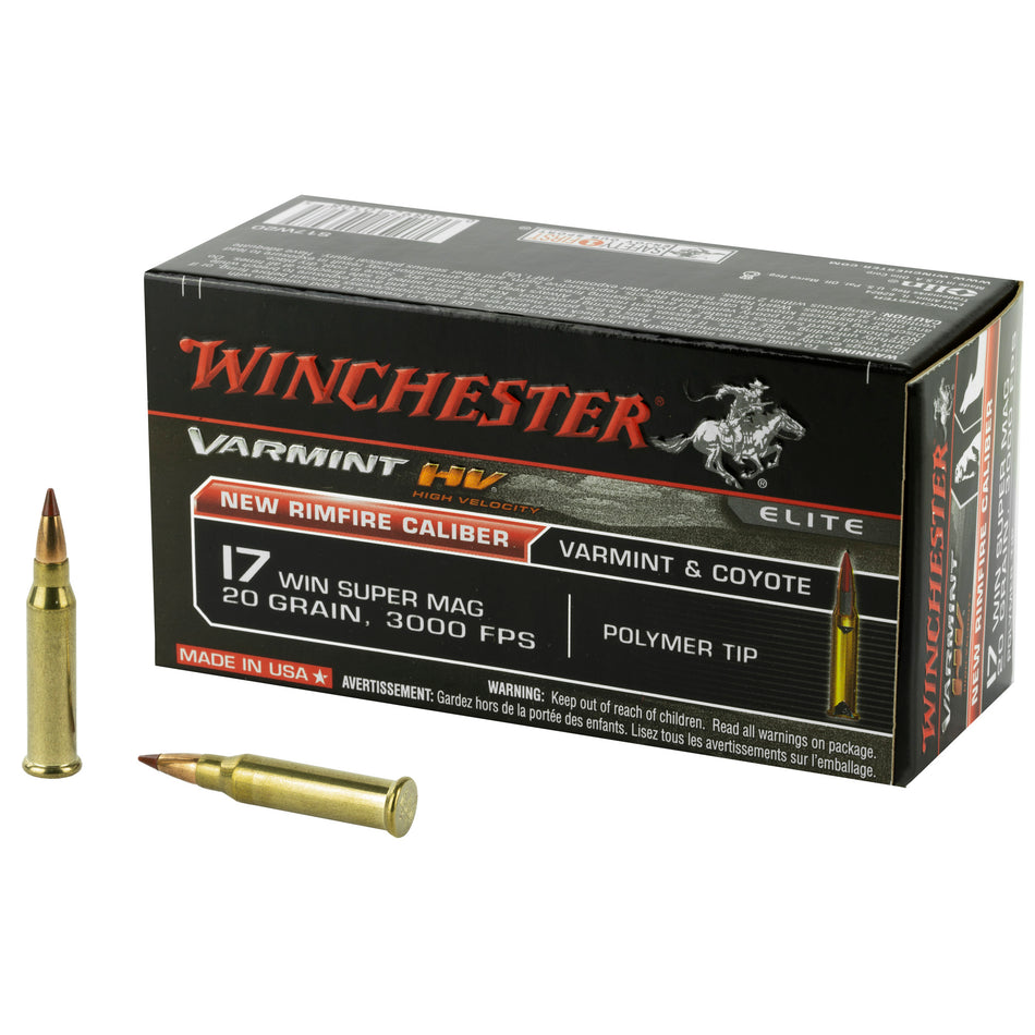 Winchester Varmint HV .17 WSM 20 gr PolyTip ammo
