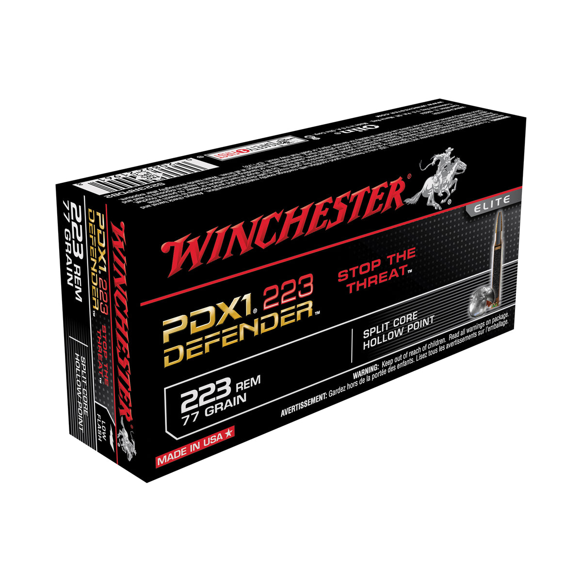 Winchester PDX1 Defender .223 Remington 77 gr JHP ammo