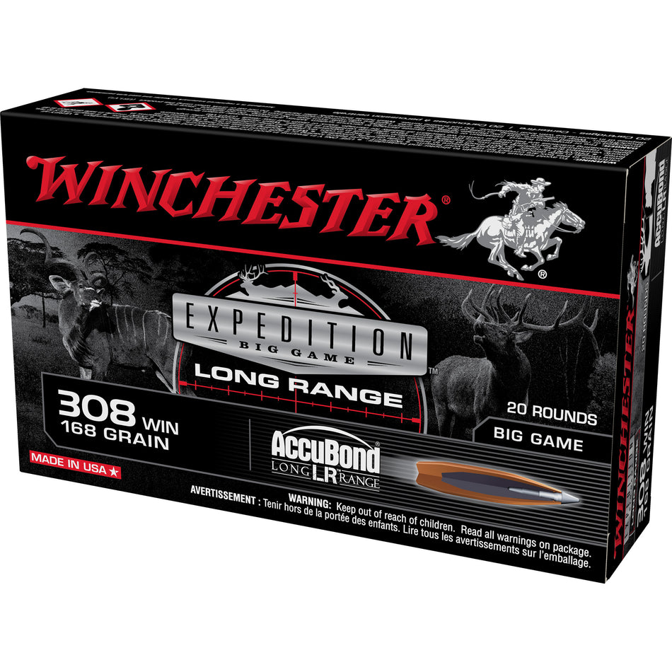 Winchester S308LR Expedition Big Game Nosler AccuBond Long-Range  168 Grain .308 Win / 7.62x51mm