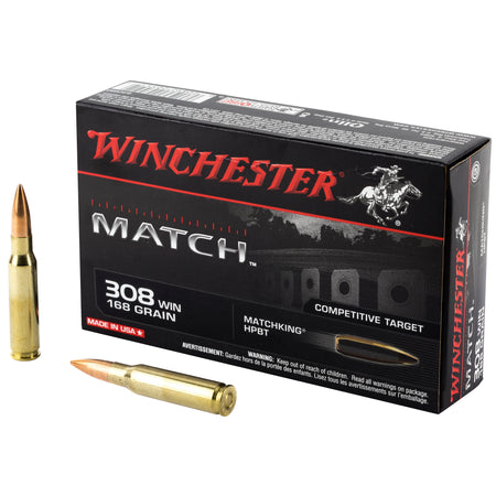 Winchester Match .308 Win / 7.62x51mm 168 gr BTHP ammo