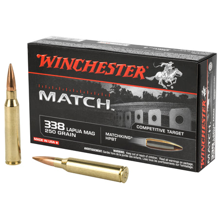 Winchester Match .338 Lapua Magnum 250 gr BTHP ammo