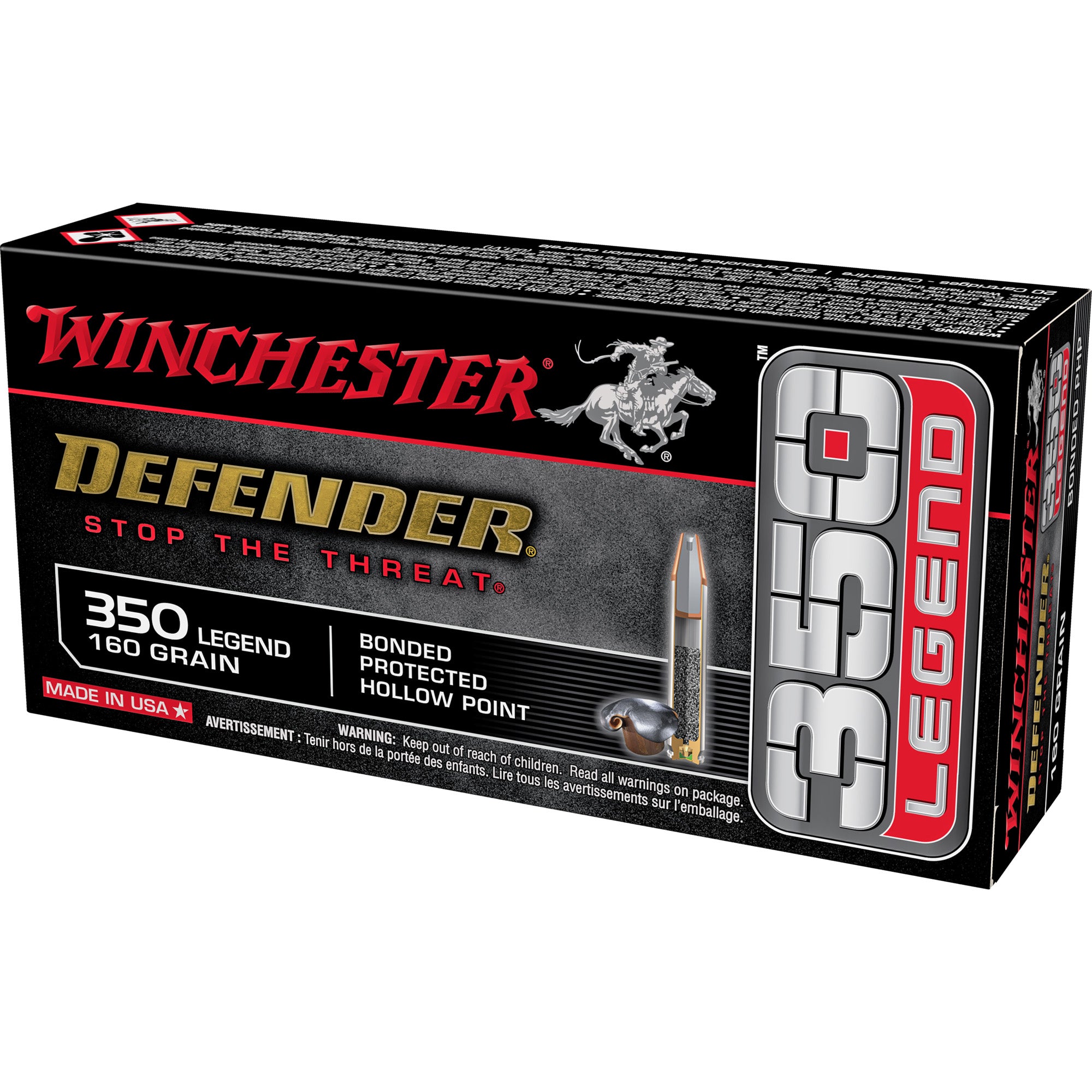 Winchester S350PDB Defender Bonded Protected Hollow Point  160 Grain .350 Legend