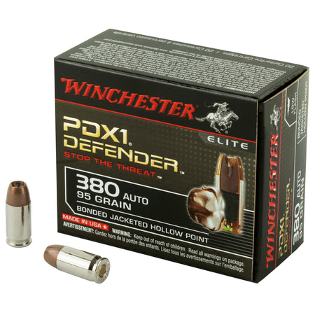 Winchester S380PDB PDX1 Defender Elite Bonded Jacket Hollow Point  95 Grain .380 ACP/Auto