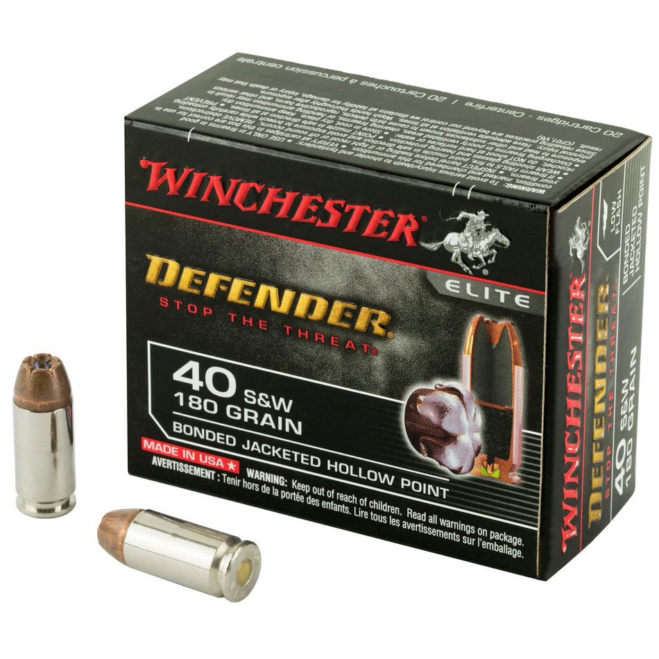 Winchester S40SWPDB1 Defender Bonded Jacket Hollow Point  180 Grain .40 S&W