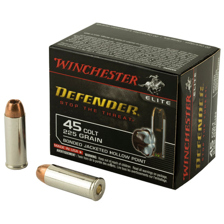 Winchester S45CPDB PDX1 Defender Elite Bonded Jacket Hollow Point  225 Grain .45 Long Colt