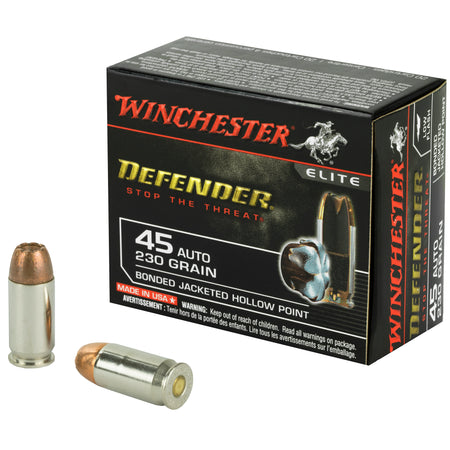 Winchester S45PDB PDX1 Defender Bonded Jacket Hollow Point  230 Grain .45 ACP/Auto