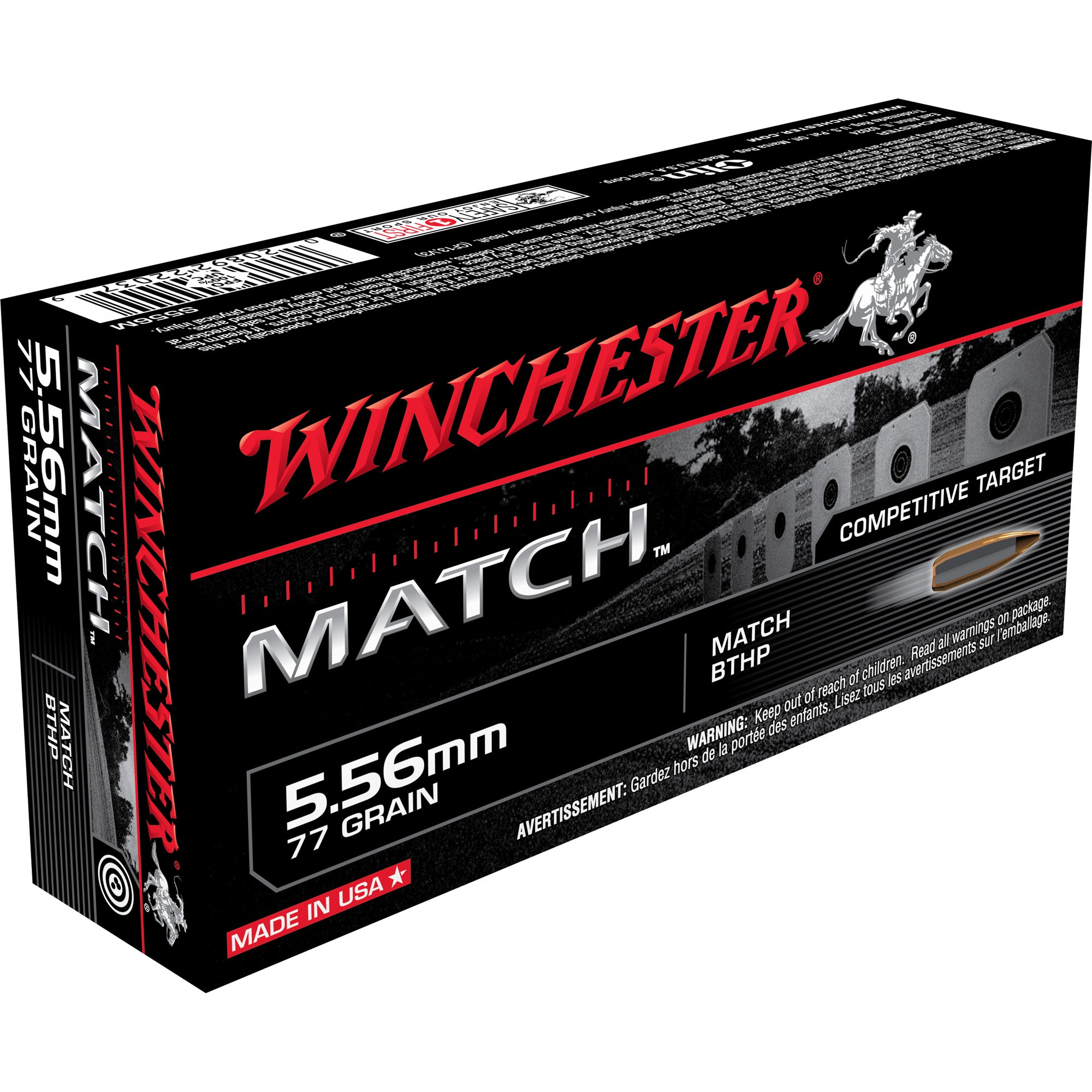 Winchester Match 5.56x45mm NATO 77 gr BTHP ammo