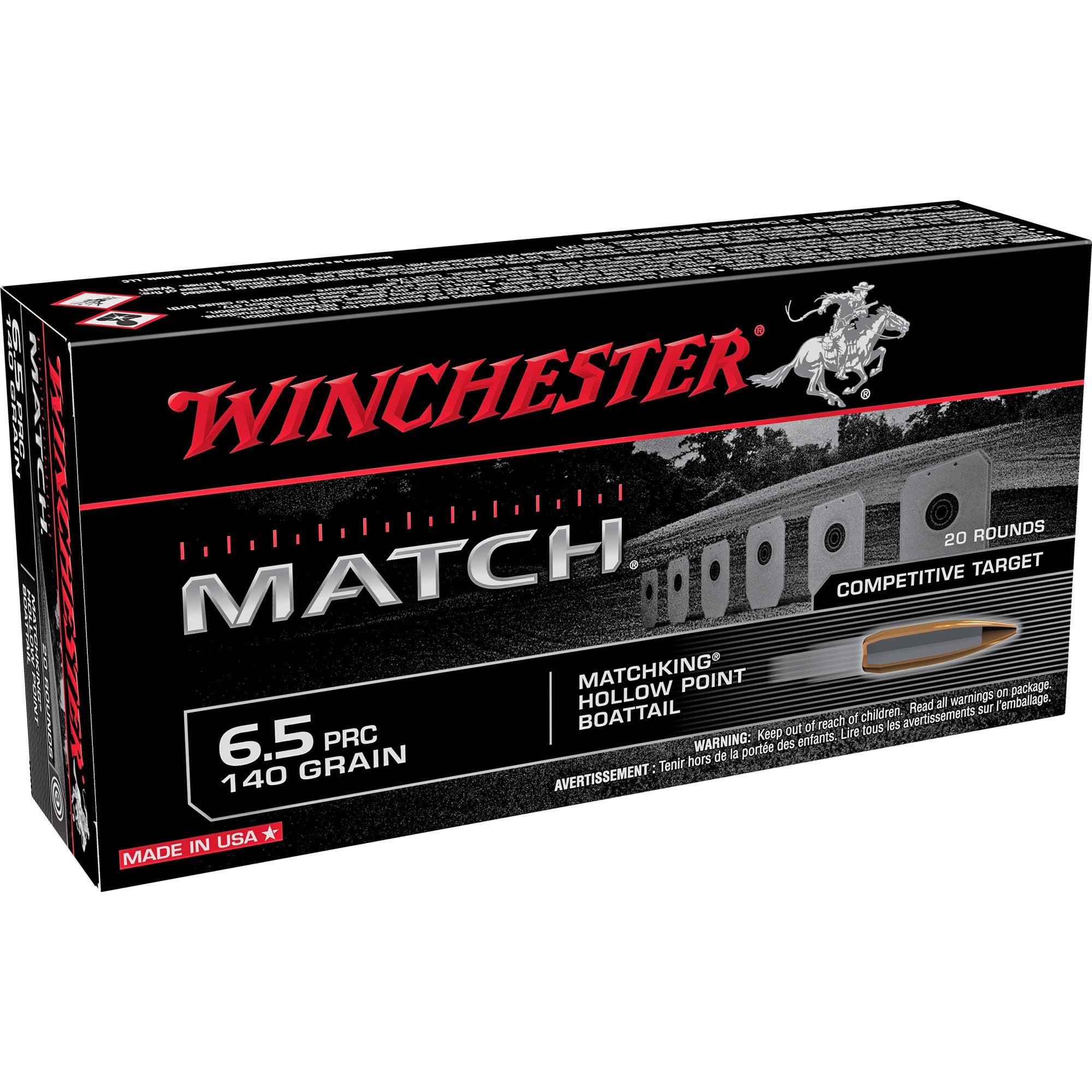 Winchester S65PM Match Sierra MatchKing Boat Tail Hollow Point BTHP 140 Grain 6.5 PRC