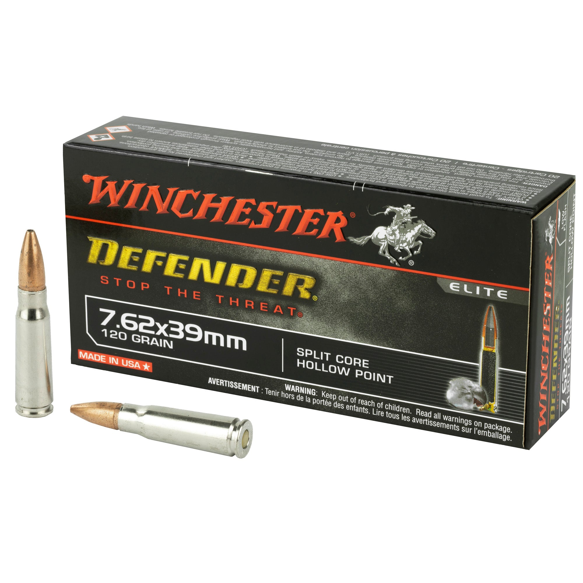 Winchester PDX1 Defender 7.62x39mm 120 gr JHP ammo