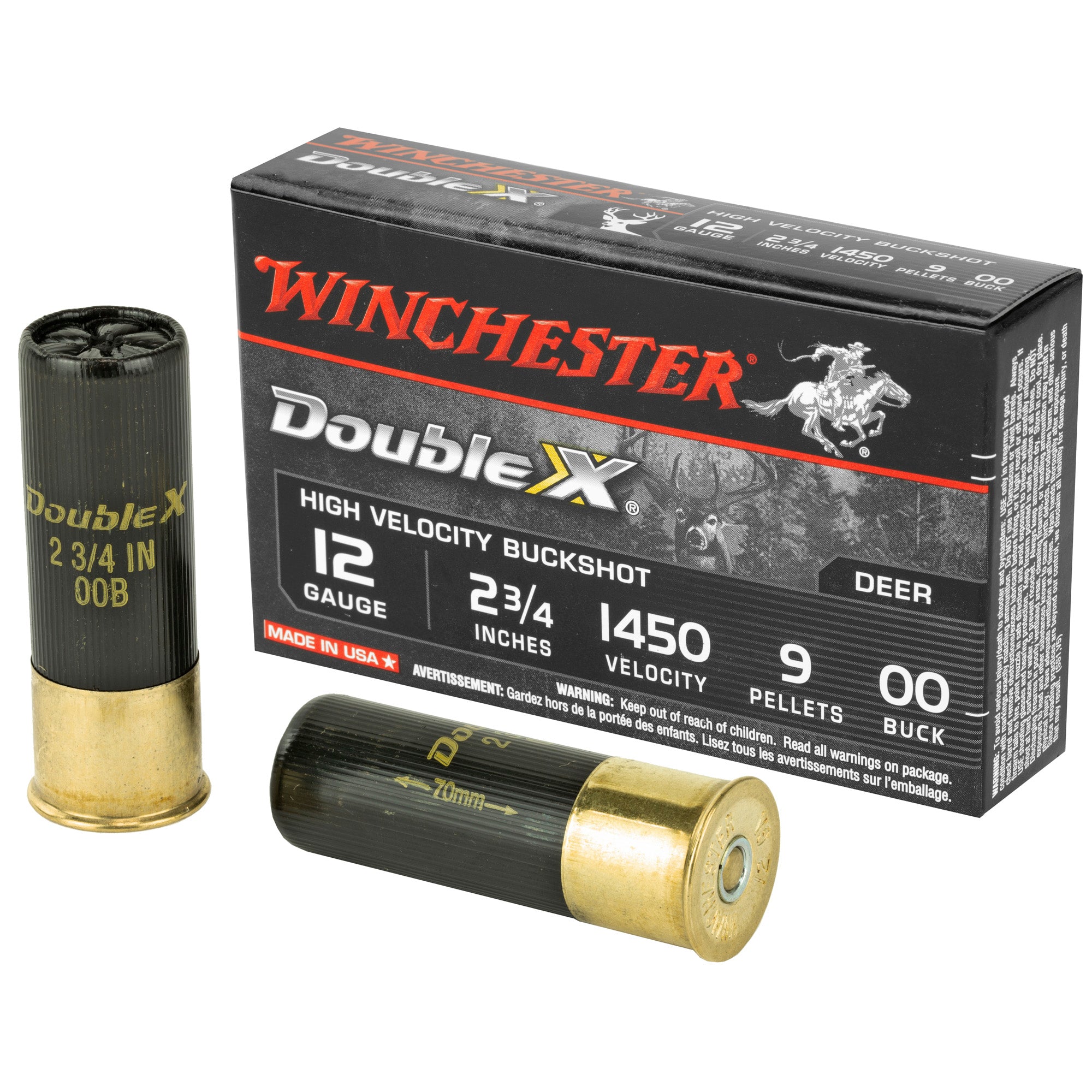 Winchester SB1200 Double X High Velocity 12 Gauge 2.75"  00 Buck Shot 1450 fps