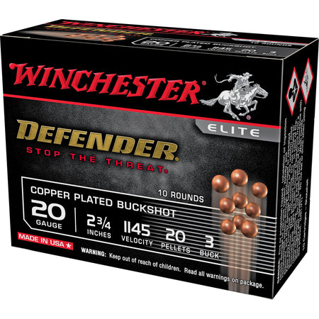Winchester Defender 20 Pellets 20 Gauge 2.75 in / 2.75 in #3 Buck 1-1/8 oz