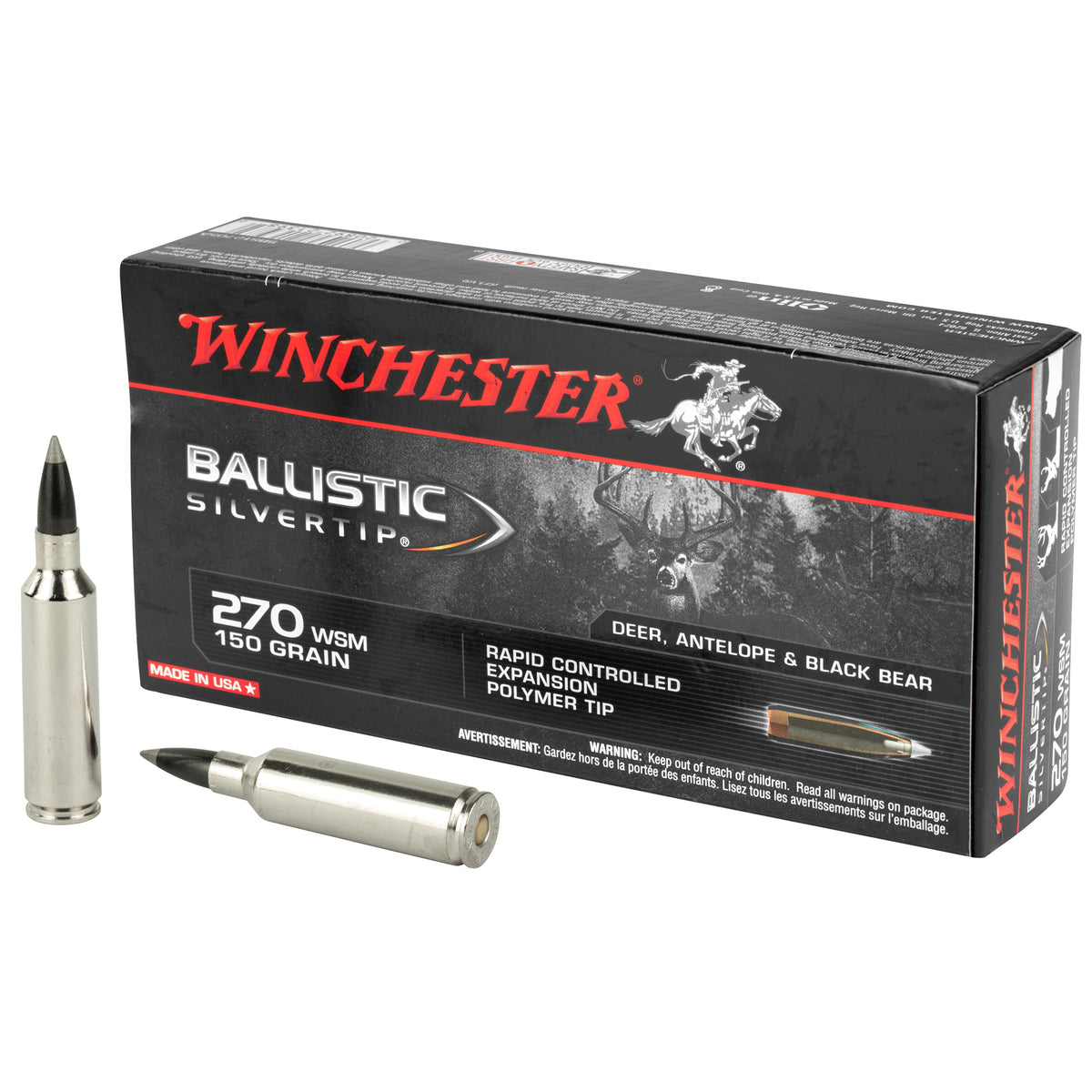 Winchester Ballistic Silvertip .270 WSM 150 gr PolyTip ammo
