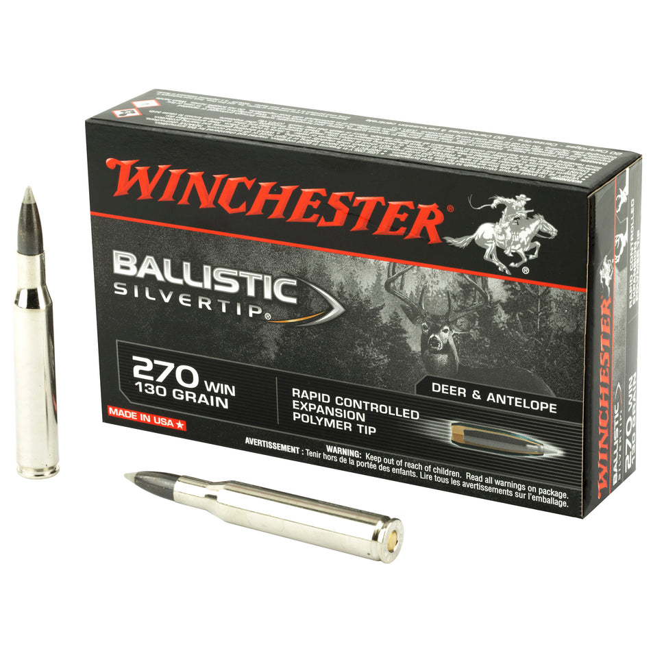 Winchester SBST270 Ballistic Silvertip Rapid Controlled Expansion Polymer Tip  130 Grain .270 Winchester