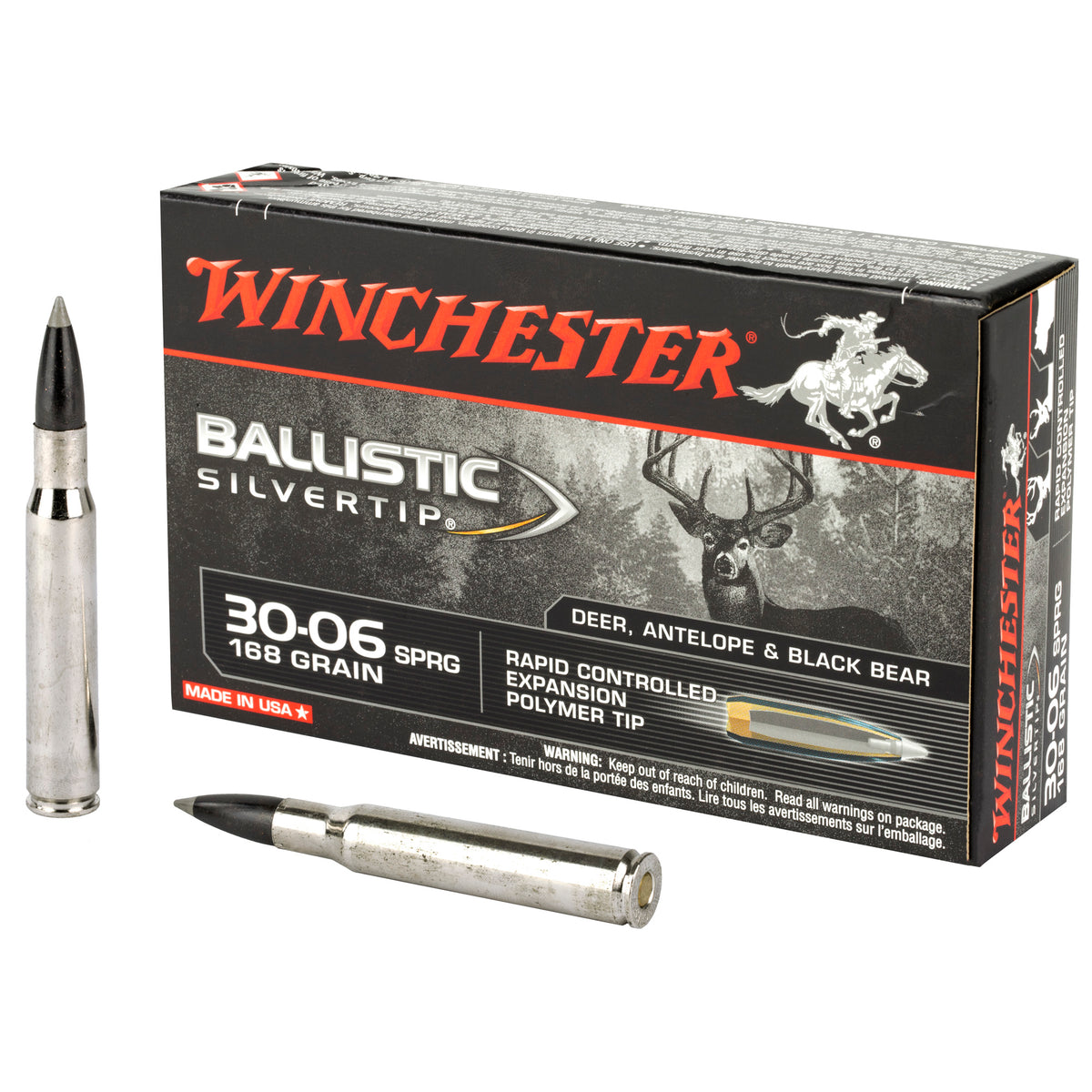 Winchester Ballistic Silvertip .30-06 Springfield 168 gr PolyTip ammo