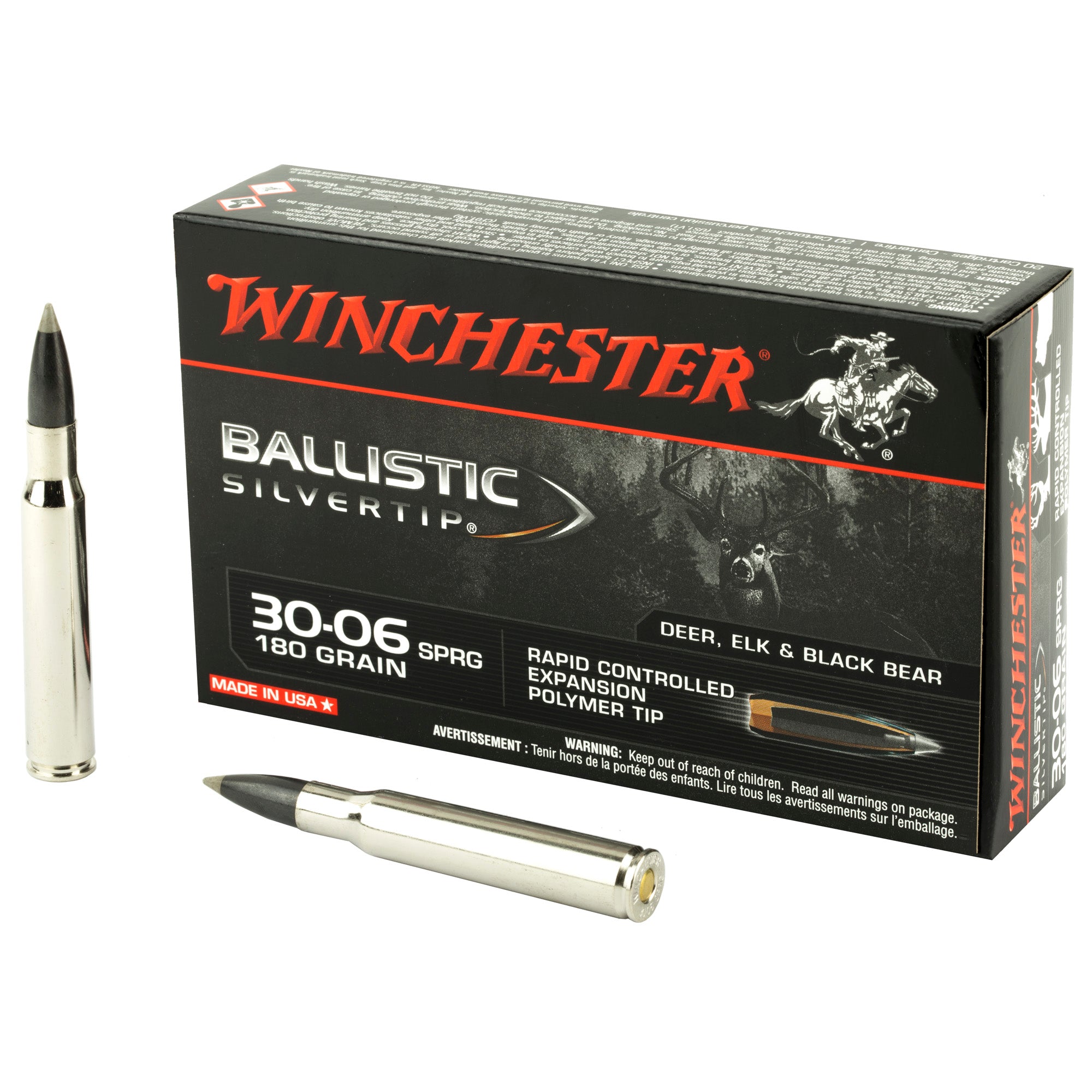 Winchester Ballistic Silvertip .30-06 Springfield 180 gr PolyTip ammo